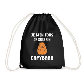 Humour Capybara - Sac de sport léger - noir - Devant