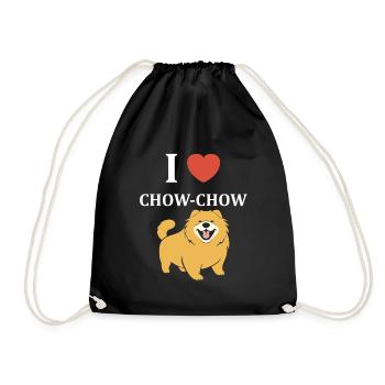 Chien chow chow - Sac de sport léger - noir - Devant