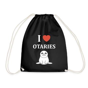 Animal mingon humour otarie - Sac de sport léger - noir - Devant