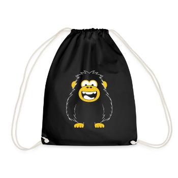 Humour petit singe babouin - Sac de sport léger - noir - Devant