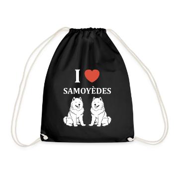 Humour Chien Samoyède - Sac de sport léger - noir - Devant