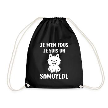 Humour Chien Samoyède - Sac de sport léger - noir - Devant