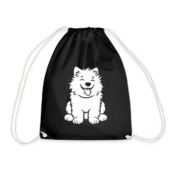 Chien Samoyède - Sac de sport léger - noir - Devant