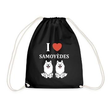Humour Chien Samoyède - Sac de sport léger - noir - Devant