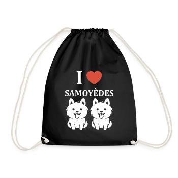 Humour Chien Samoyède - Sac de sport léger - noir - Devant