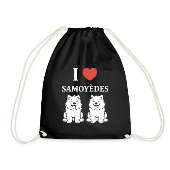 Humour Chien Samoyède - Sac de sport léger - noir - Devant