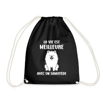 Humour Chien Samoyède - Sac de sport léger - noir - Devant
