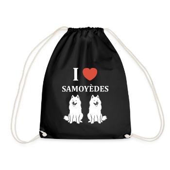 Humour Chien Samoyède - Sac de sport léger - noir - Devant