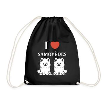 Humour Chien Samoyède - Sac de sport léger - noir - Devant
