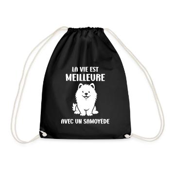 Humour Chien Samoyède - Sac de sport léger - noir - Devant