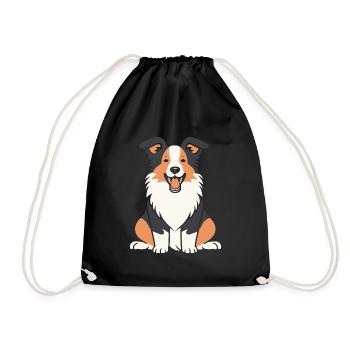 Humour chien border collie - Sac de sport léger - noir - Devant