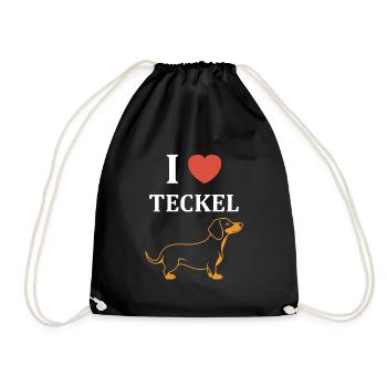 Humour chien teckel - Sac de sport léger - noir - Devant