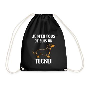HUmour chien teckel - Sac de sport léger - noir - Devant