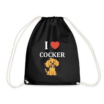 Humour Chien cocker - Sac de sport léger - noir - Devant