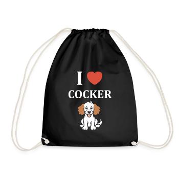 Humour Chien cocker - Sac de sport léger - noir - Devant