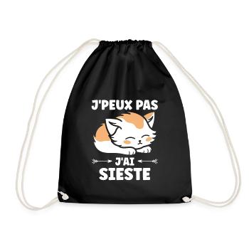 J'ai sieste - Sac de sport léger - noir - Devant