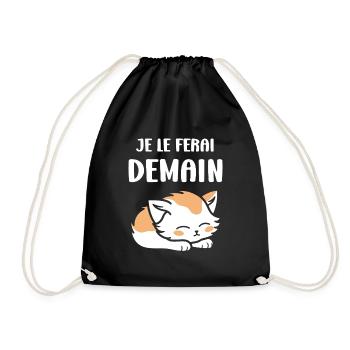 Je le ferai demain - Sac de sport léger - noir - Devant