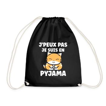 Je peux pas je suis en pyjama - Sac de sport léger - noir - Devant