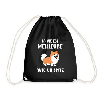 Humour chien Spitz - Sac de sport léger - noir - Devant