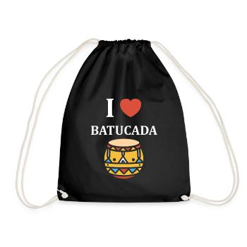 Batucada Drum Humor - Drawstring Bag - black - Front