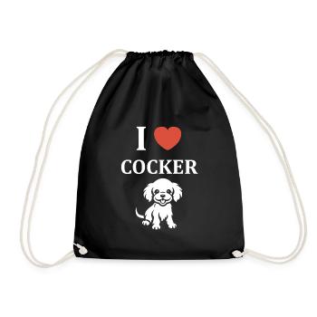 Chien cocker - Sac de sport léger - noir - Devant