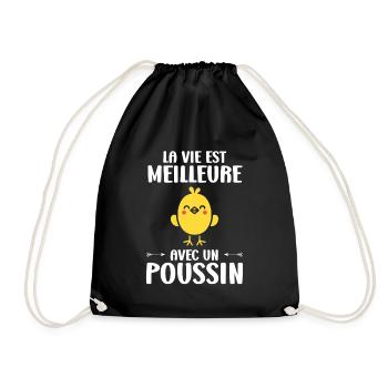 Humour petit poussin - Sac de sport léger - noir - Devant