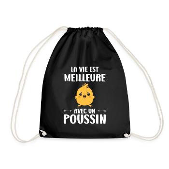 Humour petit poussin - Sac de sport léger - noir - Devant