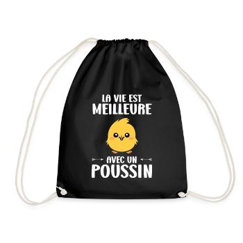 Humour petit poussin - Sac de sport léger - noir - Devant