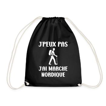 Randonné humour marche nordique - Sac de sport léger - noir - Devant