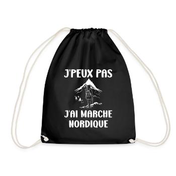 Randonné humour marche nordique - Sac de sport léger - noir - Devant