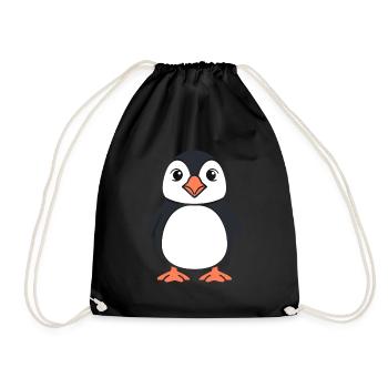 puffin - Drawstring Bag - black - Front