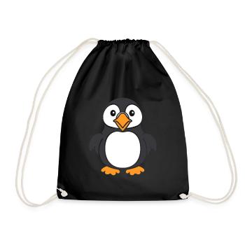 puffin - Drawstring Bag - black - Front