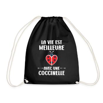 Citation Humour Petite coccinelle - Sac de sport léger - noir - Devant
