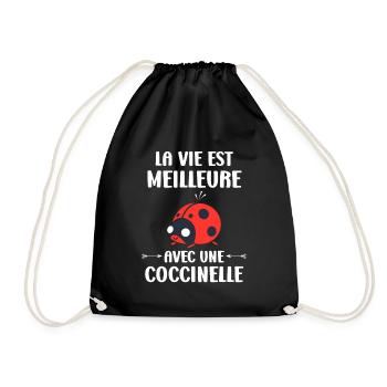 Citation Humour Petite coccinelle - Sac de sport léger - noir - Devant