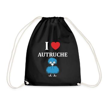 Humour autruche - Sac de sport léger - noir - Devant