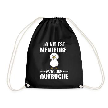 Humour autruche - Sac de sport léger - noir - Devant