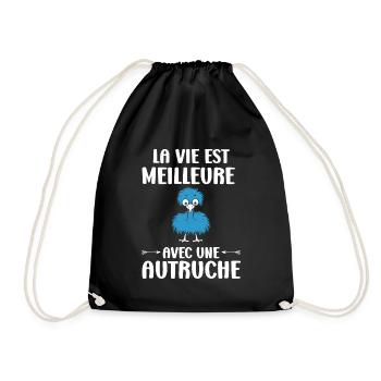 Humour autruche - Sac de sport léger - noir - Devant