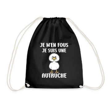 Humour autruche - Sac de sport léger - noir - Devant