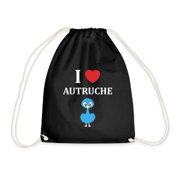 Humour autruche - Sac de sport léger - noir - Devant