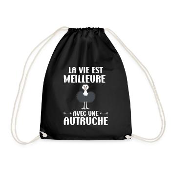 Humour autruche - Sac de sport léger - noir - Devant
