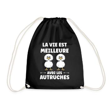 Humour autruche - Sac de sport léger - noir - Devant