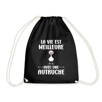 citation humoristique autruche - Sac de sport léger - noir - Devant