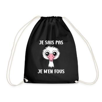 citation humoristique autruche - Sac de sport léger - noir - Devant