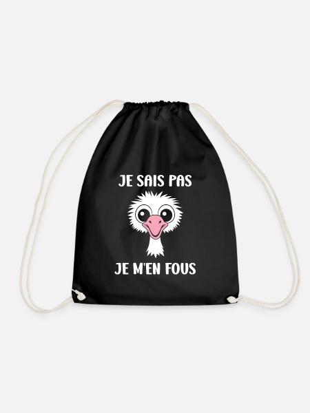 citation humoristique autruche - Sac de sport léger - noir