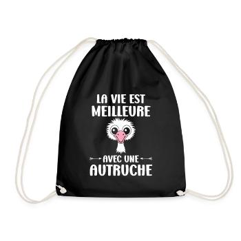 citation humoristique autruche - Sac de sport léger - noir - Devant