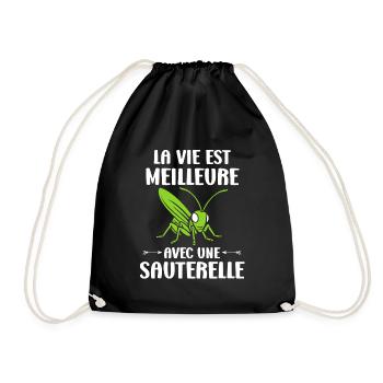 Insecte humour Sauterelle - Sac de sport léger - noir - Devant