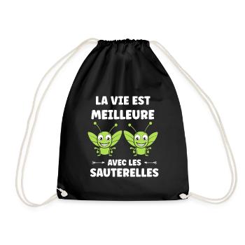 Insecte humour Sauterelle - Sac de sport léger - noir - Devant