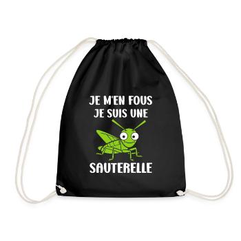 Insecte humour Sauterelle - Sac de sport léger - noir - Devant