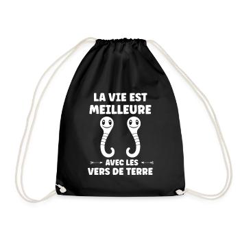Humour ver de terre - Sac de sport léger - noir - Devant
