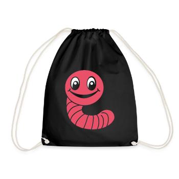 earthworms - Drawstring Bag - black - Front